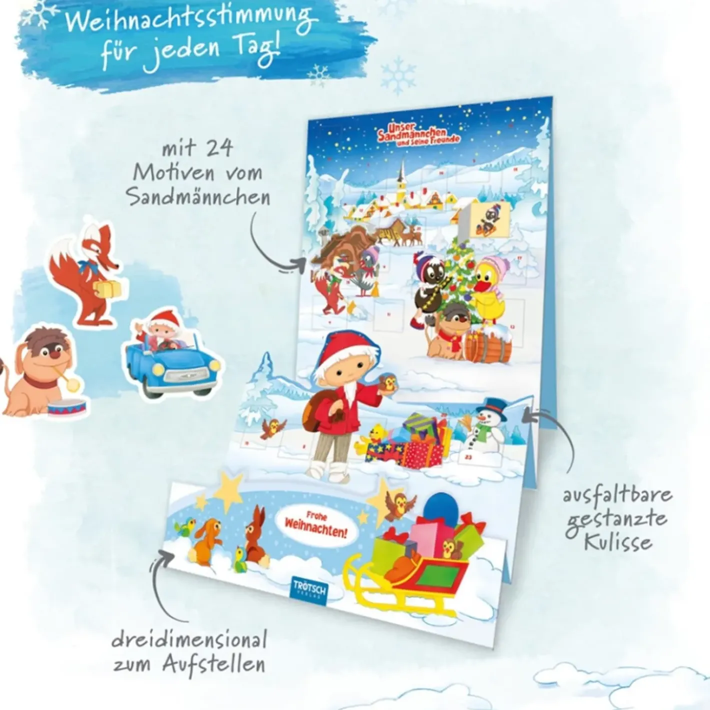 Trötsch Verlag Unser Sandmännchen Und Seine Freunde-Aufstell-Adventskalender "Sandmann"