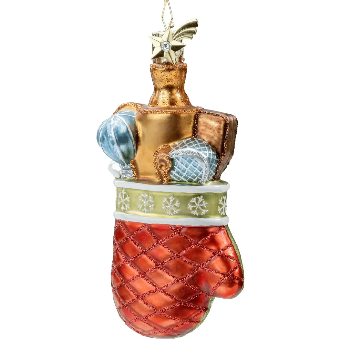 Poesie in Glas Baumschmuck Aus Glas-Backhandschuh Mit Utensilien