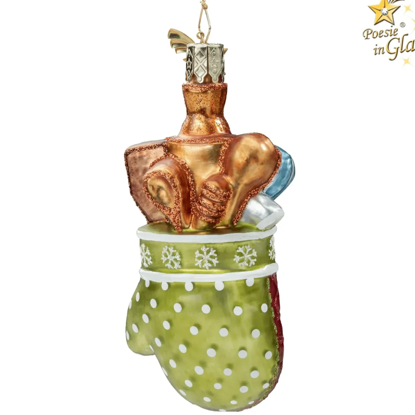Poesie in Glas Baumschmuck Aus Glas-Backhandschuh Mit Utensilien
