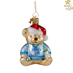 Poesie in Glas Baumschmuck Aus Glas-Bar "Baby'S 1St Christmas" (Blau)