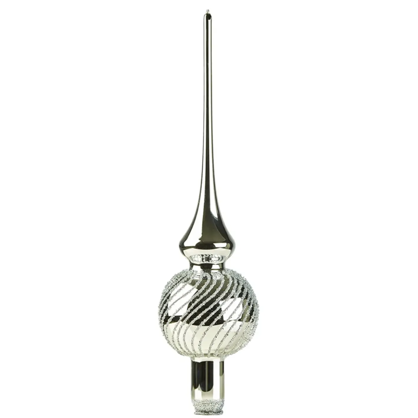 Käthe Wohlfahrt Baumspitzen-Baumspitze Silber Mit Silber Spiraldekor