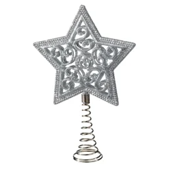 Käthe Wohlfahrt Baumspitzen-Baumspitze Stern Mit Glimmer, Silber