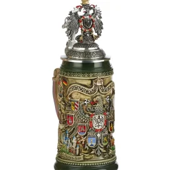 Käthe Wohlfahrt Bierkruge-Bierkrug Mit Zinnadler "Stadtwappen", Braun, 0,4L