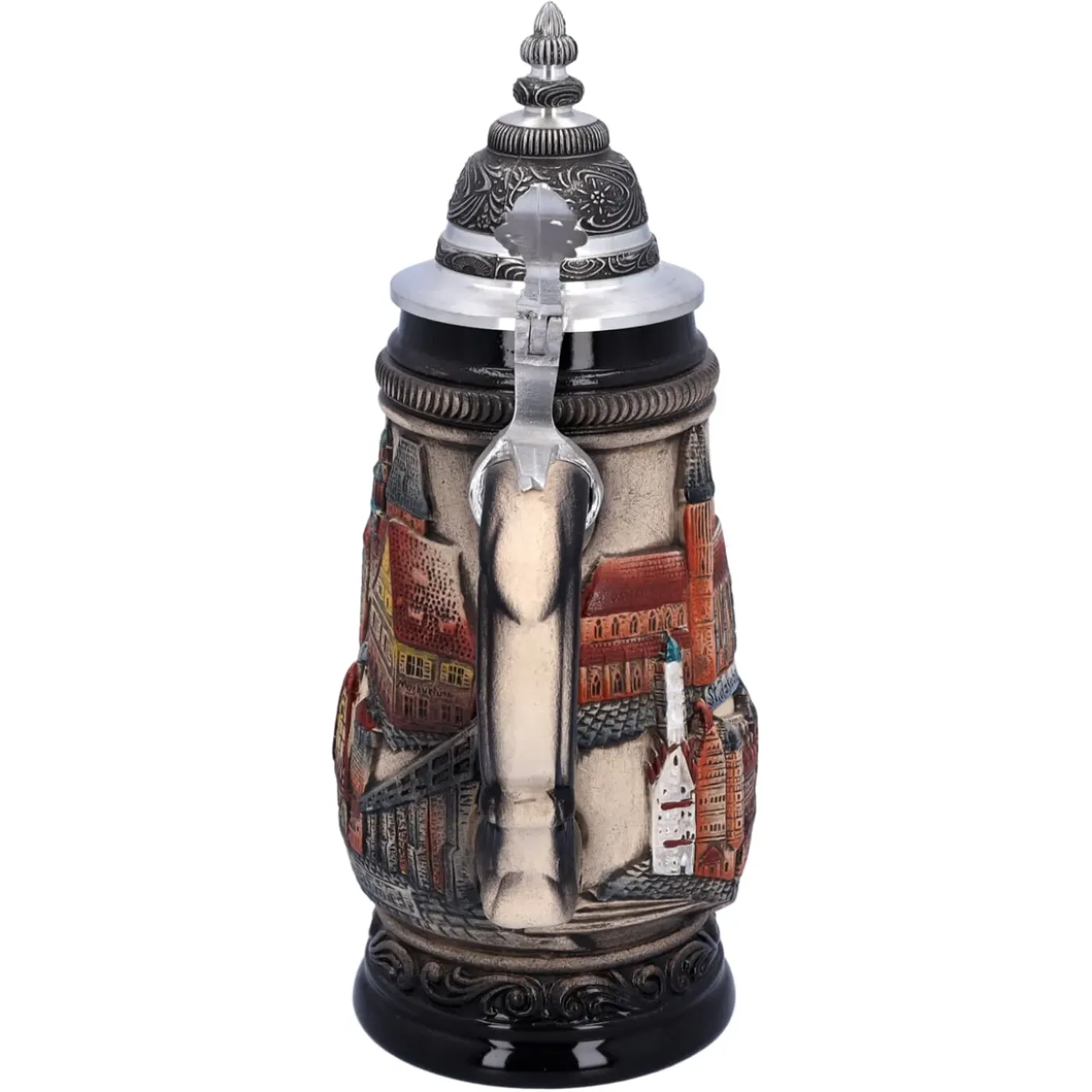 Käthe Wohlfahrt Bierkruge-Bierkrug Mit Zinndeckel "Rothenburg", Natur, 0,25 L