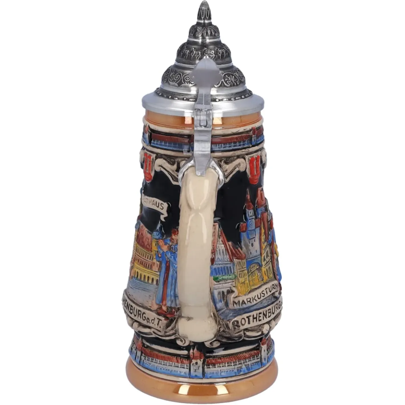 Käthe Wohlfahrt Bierkruge-Bierkrug Mit Zinndeckel "Rothenburg Mit Ritter", 0,25 L