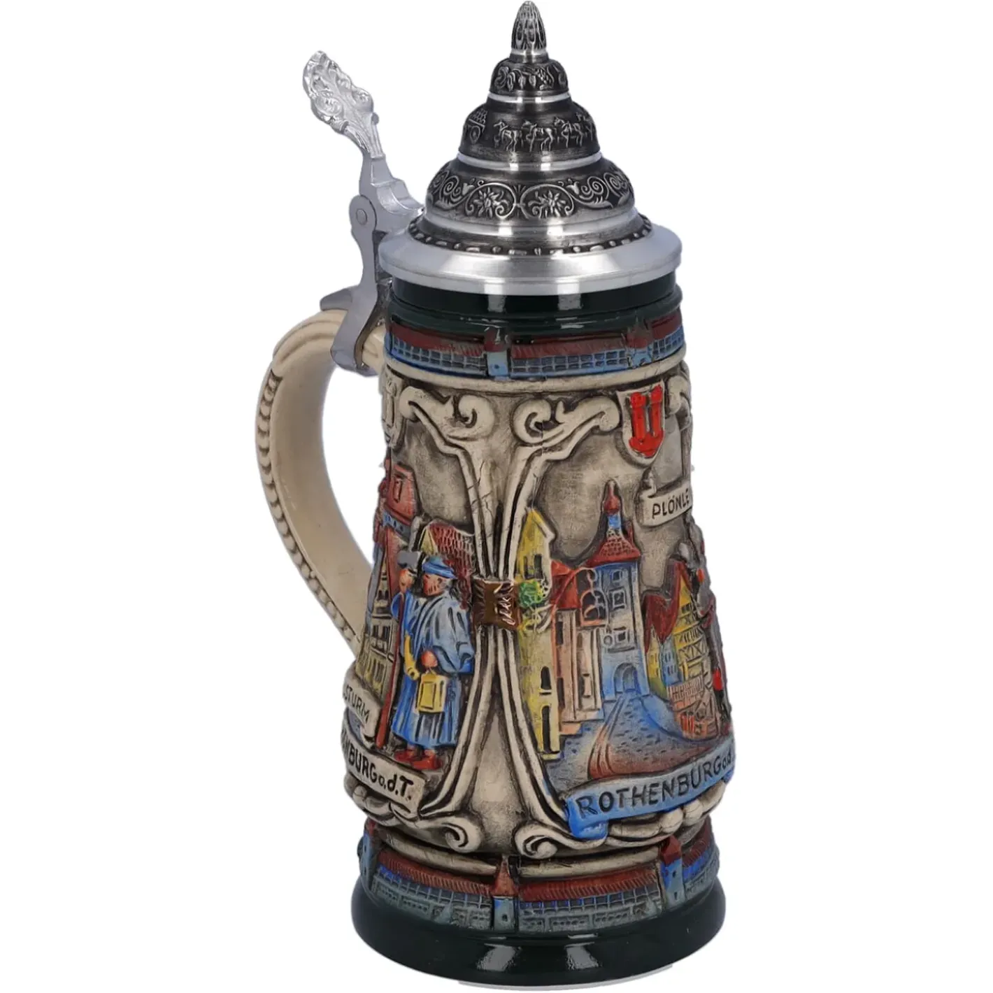 Käthe Wohlfahrt Bierkruge-Bierkrug Mit Zinndeckel "Rothenburg Mit Ritter", 0,25L