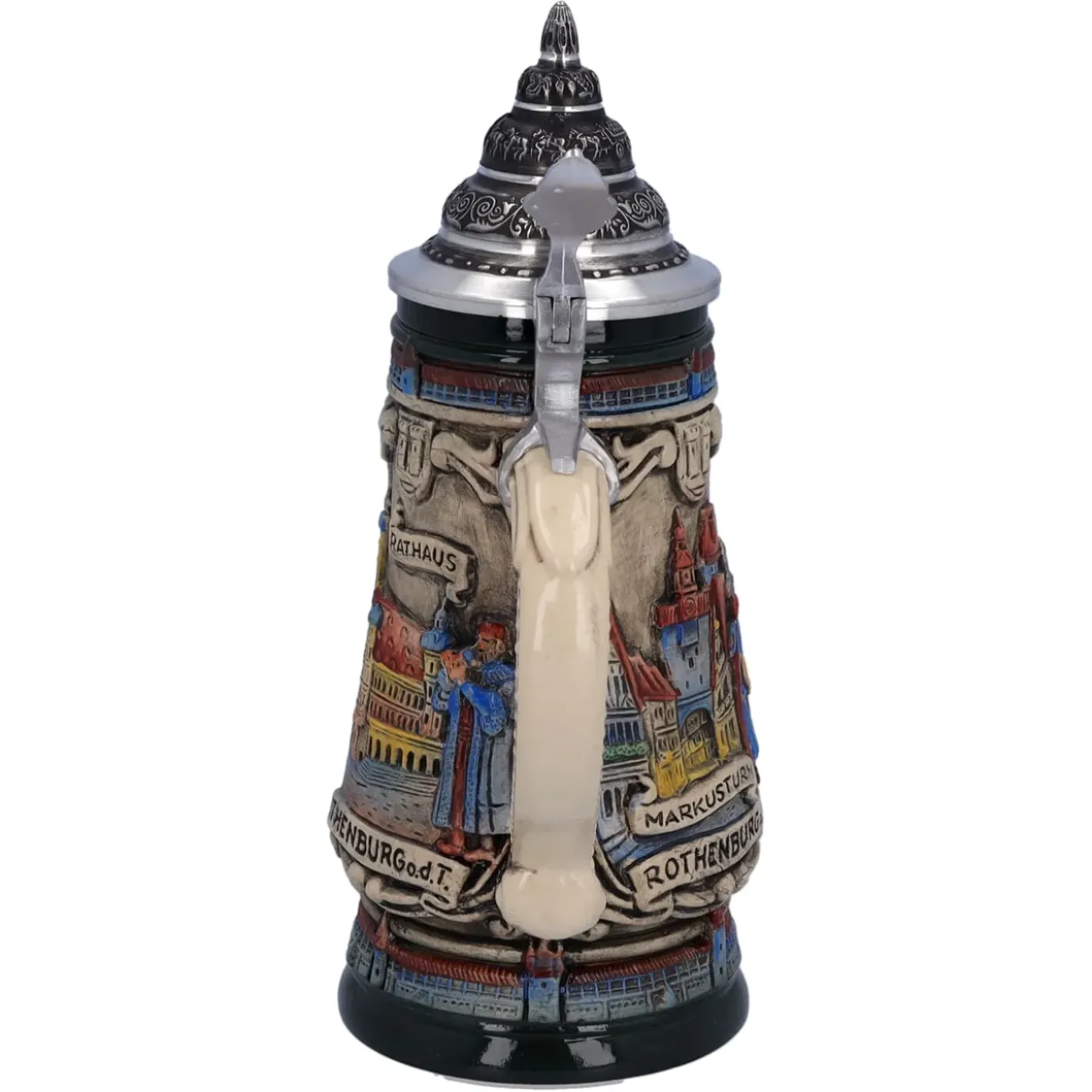 Käthe Wohlfahrt Bierkruge-Bierkrug Mit Zinndeckel "Rothenburg Mit Ritter", 0,25L