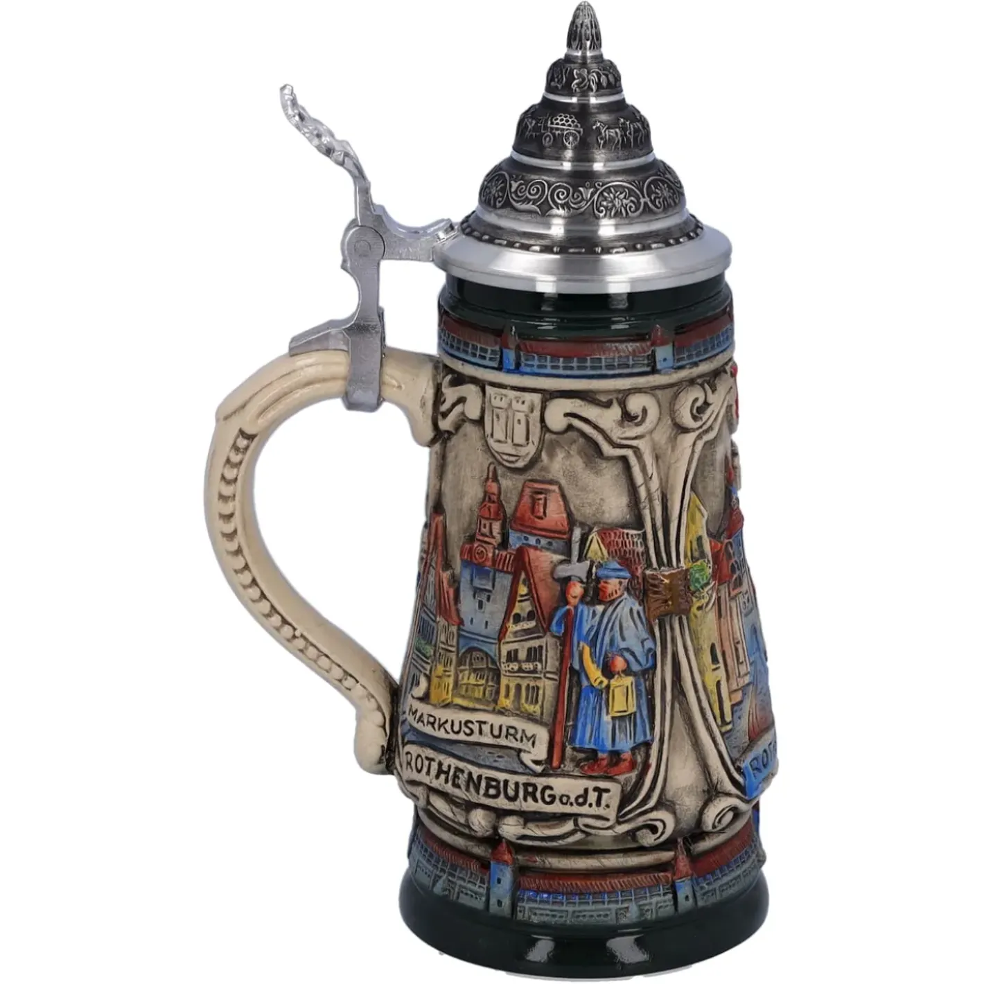 Käthe Wohlfahrt Bierkruge-Bierkrug Mit Zinndeckel "Rothenburg Mit Ritter", 0,25L
