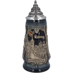 Käthe Wohlfahrt Rothenburg Motive-Bierkrug Mit Zinndeckel "Rothenburg Mit Ritter", 0,5L