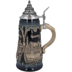 Käthe Wohlfahrt Rothenburg Motive-Bierkrug Mit Zinndeckel 