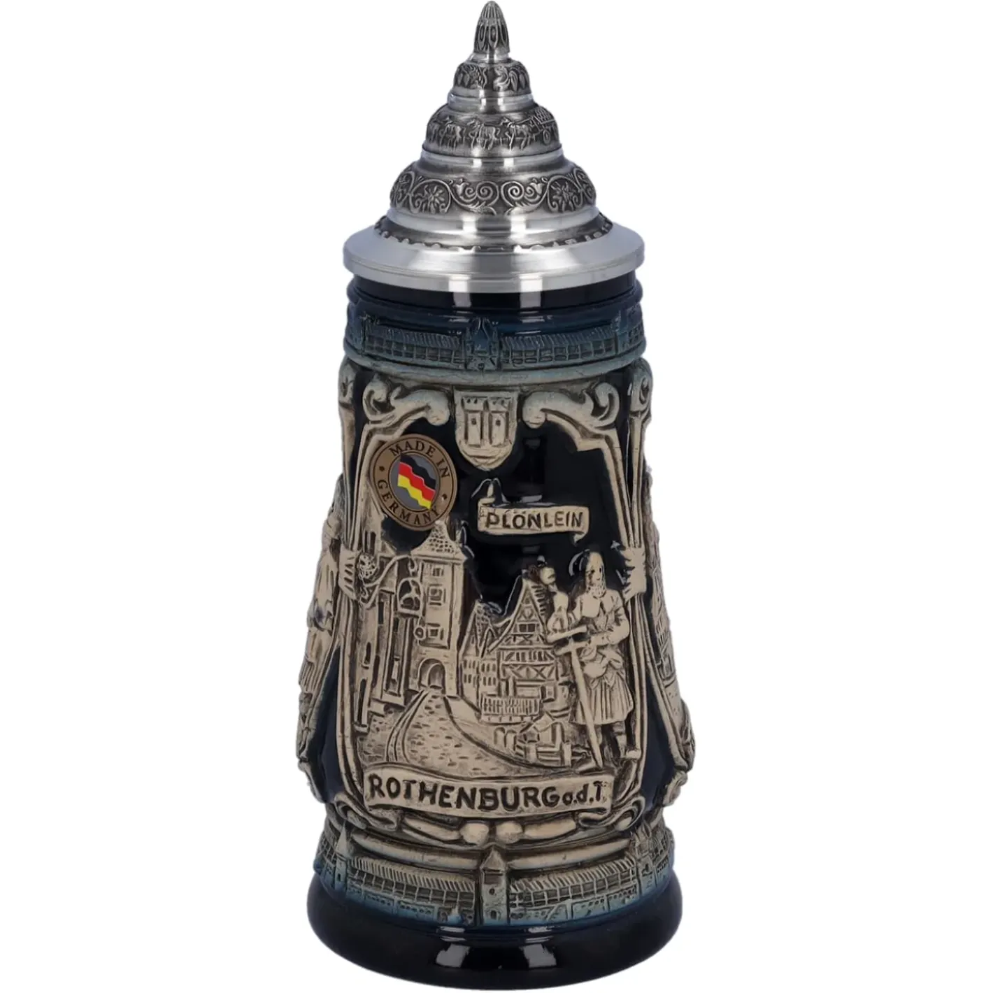 Käthe Wohlfahrt Bierkruge-Bierkrug Mit Zinndeckel "Rothenburg Mit Ritter", 0,25L