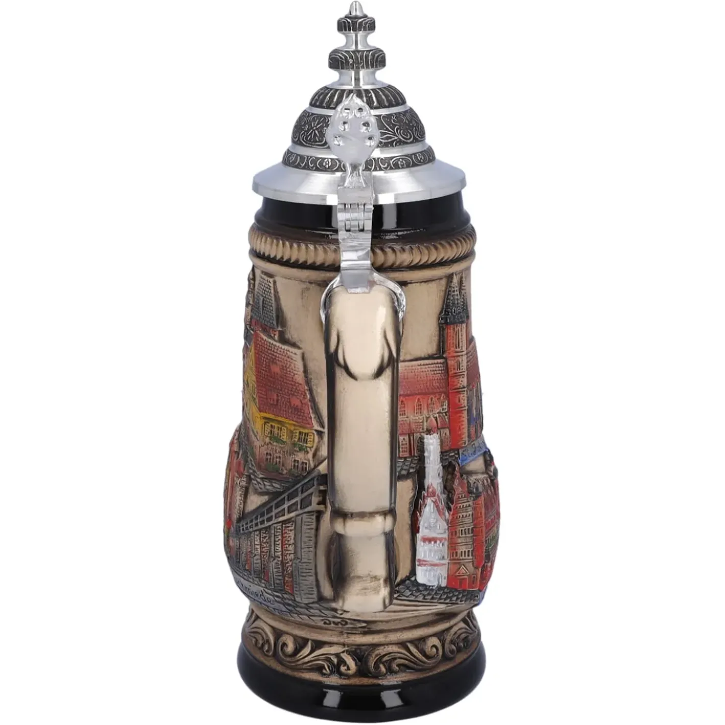 Käthe Wohlfahrt Bierkruge-Bierkrug Mit Zinndeckel "Rothenburg", Natur, 0,5L
