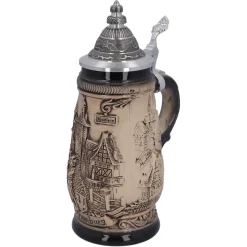 Käthe Wohlfahrt Bierkruge-Bierkrug Mit Zinndeckel "Rothenburg", 0,25 Liter