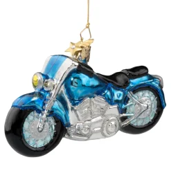 Poesie in Glas Baumschmuck Aus Glas-Blaues Motorrad