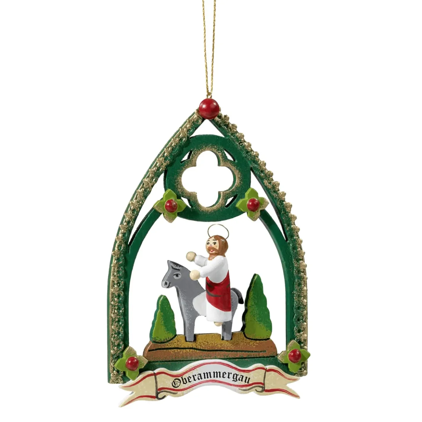 Käthes Original Baumschmuck Aus Holz-Einzug In Jerusalem, Oberammergau