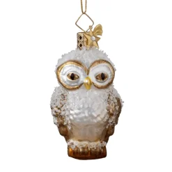 Poesie in Glas Baumschmuck Aus Glas-Eule, Braun