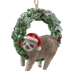 Käthe Wohlfahrt Baumschmuck Aus Kunstharz-Faultier Im Adventskranz