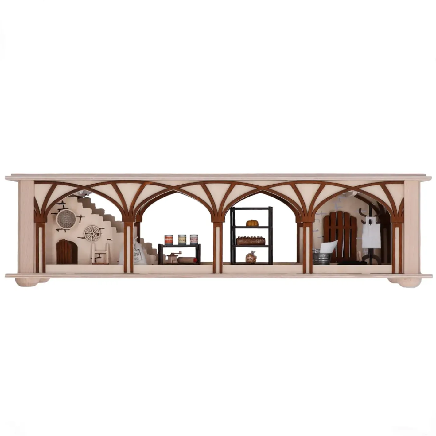 RATAGS Holzdesign Schwibbögen-Fensterbank "Vorratskeller", 230V Mit Usb A-Anschluss