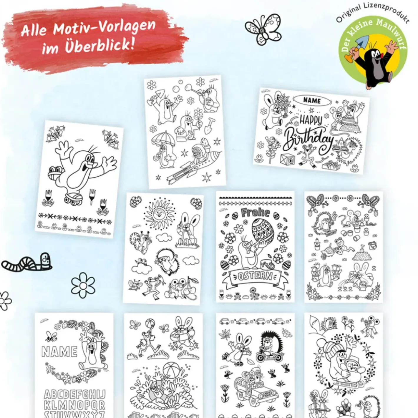 Trötsch Verlag Der Kleine Maulwurf „Krtek"-Fensterbilder Kleiner Maulwurf