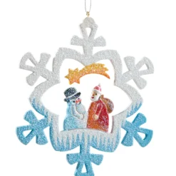 Käthes Original Baumschmuck Aus Holz-Flocke Weihnachts- Und Schneemann
