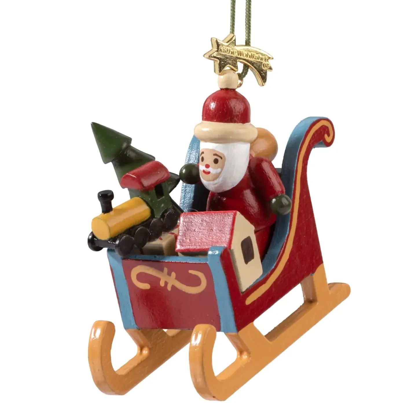 Käthes Original Baumschmuck Aus Holz-Geschenkeschlitten