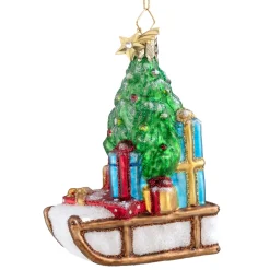 Poesie in Glas Baumschmuck Aus Glas-Geschenkeschlitten