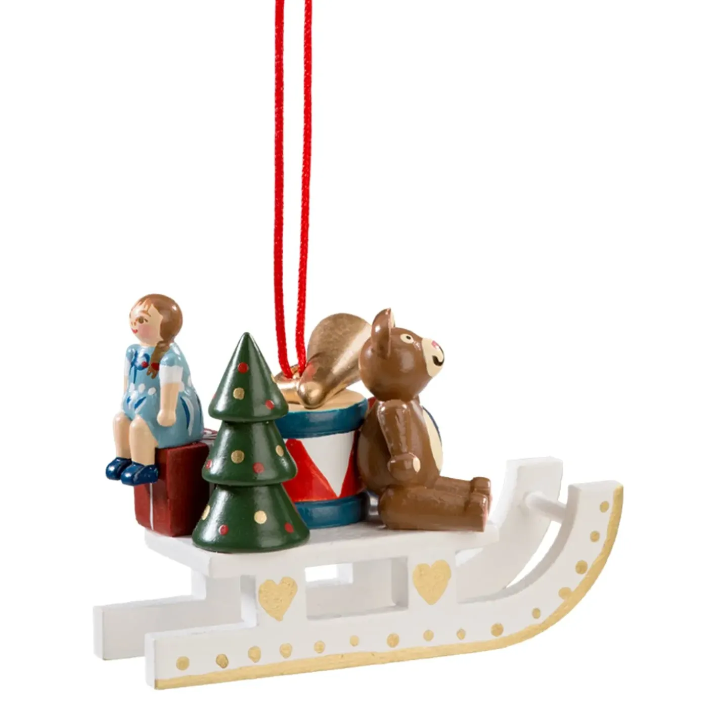 Käthes Original Baumschmuck Aus Holz-Geschenkeschlitten