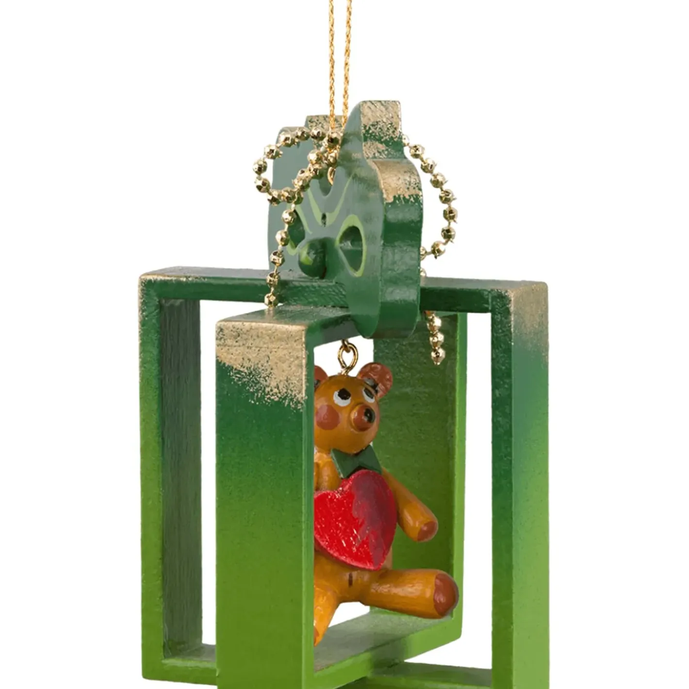Käthes Original Baumschmuck Aus Holz-Geschenkpackchen Mit Bar, Grun