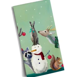 Käthe Wohlfahrt Tischdeko-Geschirrtuch Schneemann Mit Waldtieren
