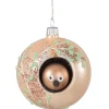 Käthe Wohlfahrt Baumkugeln Und Set-Angebote-Glaskugel Beige Mit Vogel, 8 Cm
