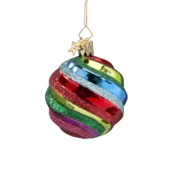 Poesie in Glas Baumkugeln Und Set-Angebote-Glaskugel Bunt Mit Spiraldekor, 6 Cm