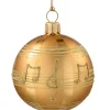 Käthe Wohlfahrt Baumkugeln Und Set-Angebote-Glaskugel Gold Mit Noten, 8 Cm