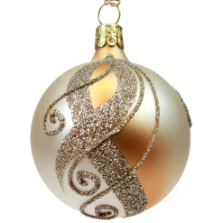Käthe Wohlfahrt Baumkugeln Und Set-Angebote-Glaskugel Gold Mit Verzierung, 6 Cm