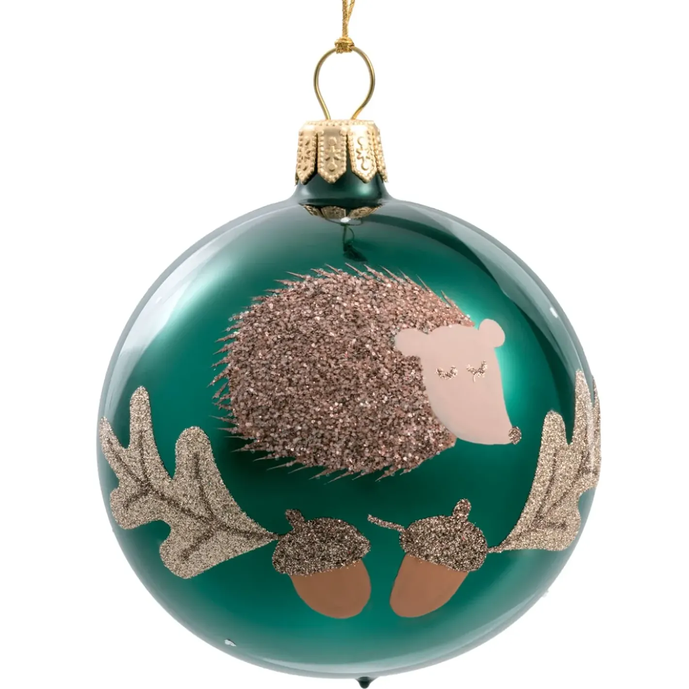 Käthe Wohlfahrt Baumkugeln Und Set-Angebote-Glaskugel Grun Mit Igel, 7 Cm