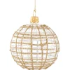 Käthe Wohlfahrt Baumkugeln Und Set-Angebote-Glaskugel Klar Mit Glitter Gold/Weis, 8 Cm
