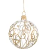 Käthe Wohlfahrt Baumkugeln Und Set-Angebote-Glaskugel Klar Mit Goldschnorkeln, 7 Cm