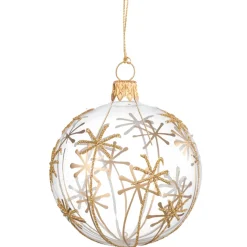Käthe Wohlfahrt Baumkugeln Und Set-Angebote-Glaskugel Klar Mit Goldsternen, 7 Cm