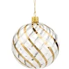 Käthe Wohlfahrt Baumkugeln Und Set-Angebote-Glaskugel Klar Mit Gold-Weisem Netzdekor, 10 Cm
