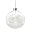 Käthe Wohlfahrt Baumkugeln Und Set-Angebote-Glaskugel Klar Mit Weisen Baumen, 7 Cm