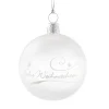 Käthe Wohlfahrt Baumkugeln Und Set-Angebote-Glaskugel Klar/Weis „Frohe Weihnachten", 6 Cm