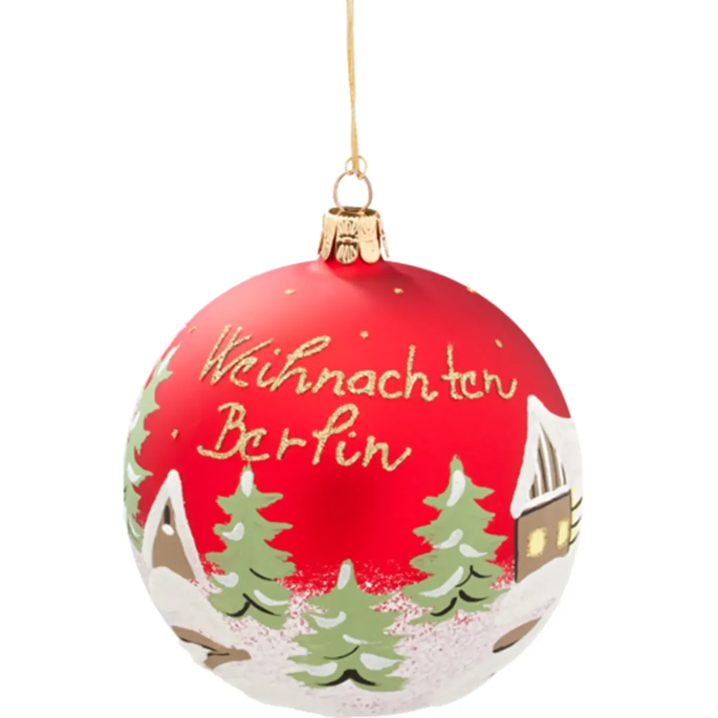 Käthe Wohlfahrt Deutschland Motive-Glaskugel Rot "Weihnachten Berlin", 10 Cm