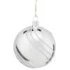 Käthe Wohlfahrt Baumkugeln Und Set-Angebote-Glaskugel Silber Mit Glitzerdekor, 8 Cm