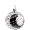 Käthe Wohlfahrt Baumkugeln Und Set-Angebote-Glaskugel Silber Mit Silber Spiraldekor, 6 Cm