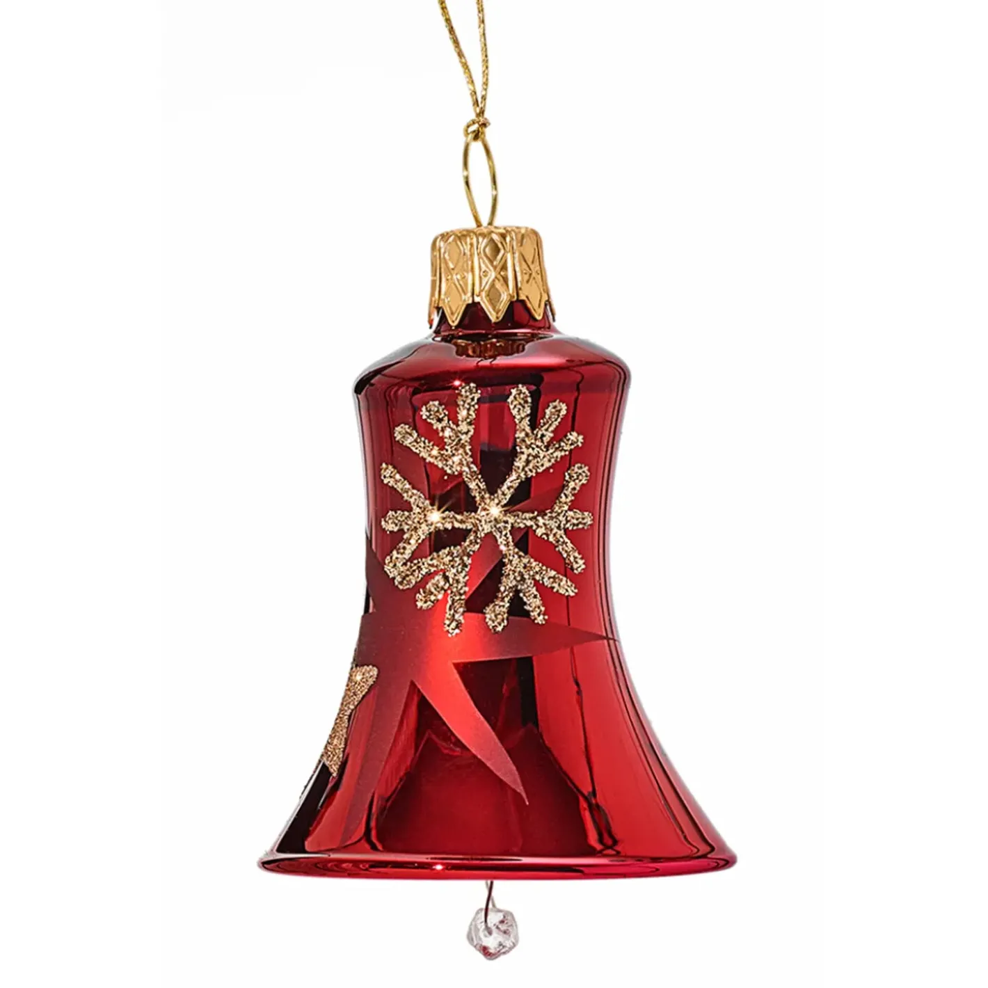 Käthe Wohlfahrt Baumkugeln Und Set-Angebote-Glocke Rot Mit Goldenen Sternen Und Flocken
