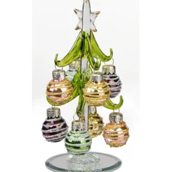 Käthe Wohlfahrt Standfiguren-Gruner Glasbaum Mit Goldenen Kugeln