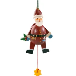 Käthes Original Baumschmuck Aus Holz-Hampelmann Weihnachtsmann Rund