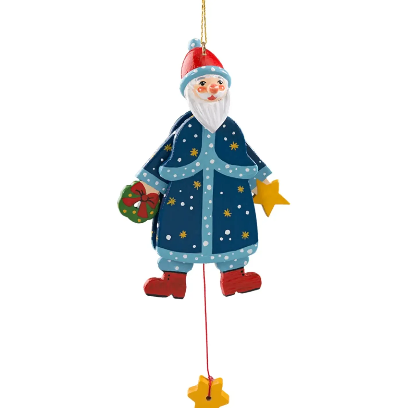 Käthes Original Baumschmuck Aus Holz-Hampelmann Weihnachtsmann
