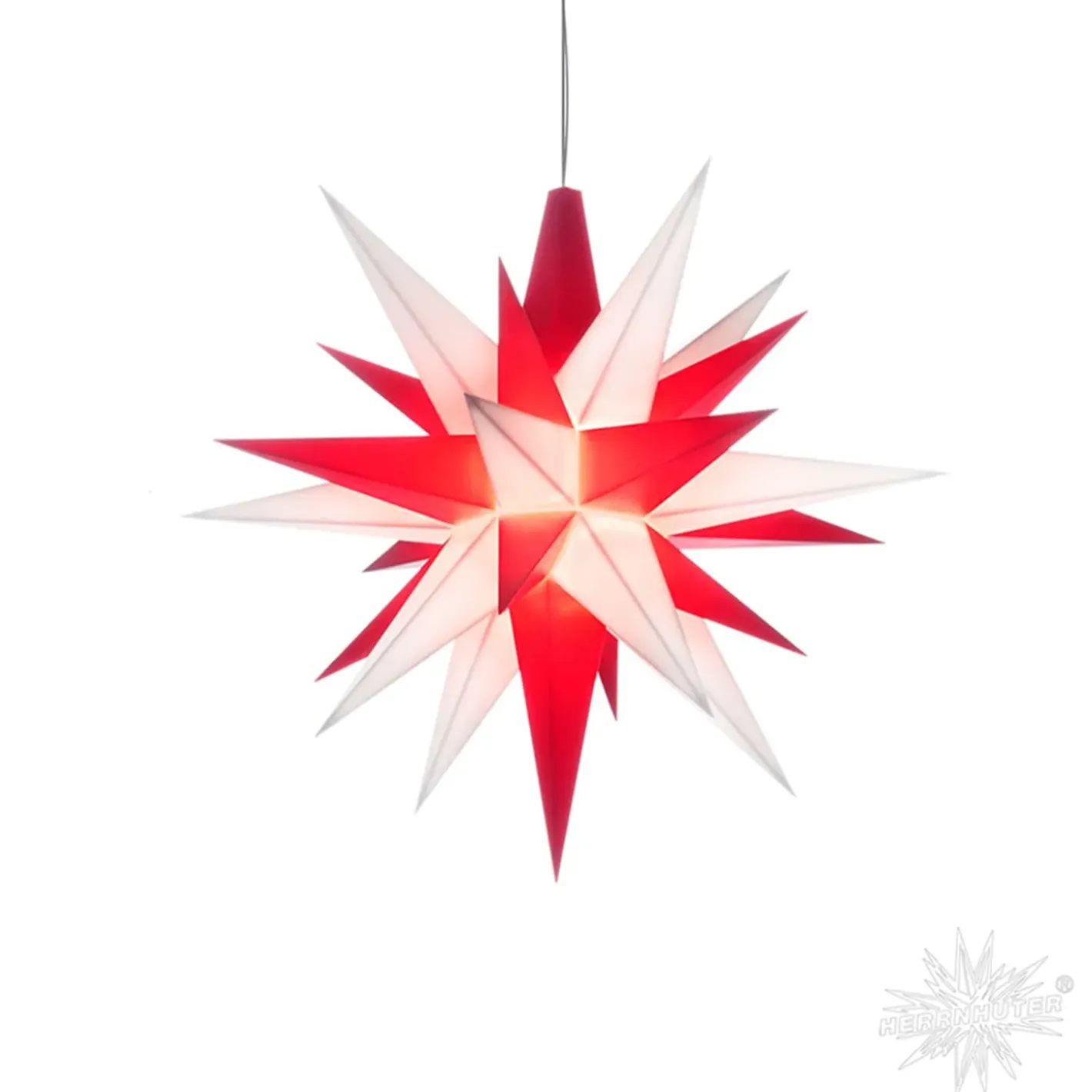 Herrnhuter Sterne Sterne-Herrnhuter Stern Weis/Rot, 13Cm, Kunststoff