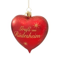 Poesie in Glas Deutschland Motive-Herz "Grus Aus Rudesheim"