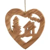 Käthe Wohlfahrt Baumschmuck Aus Olivenholz-Herz Waldszene, Olivenholz